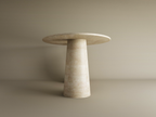 Elyon – Table à manger elliptique en travertin naturel avec piètement conique-Galerie Pietra