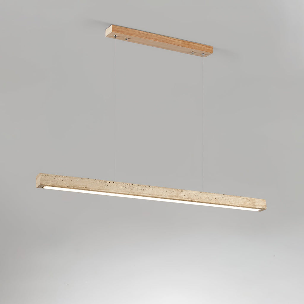 Linea – Suspension linéaire minimaliste en travertin naturel-Galerie Pietra