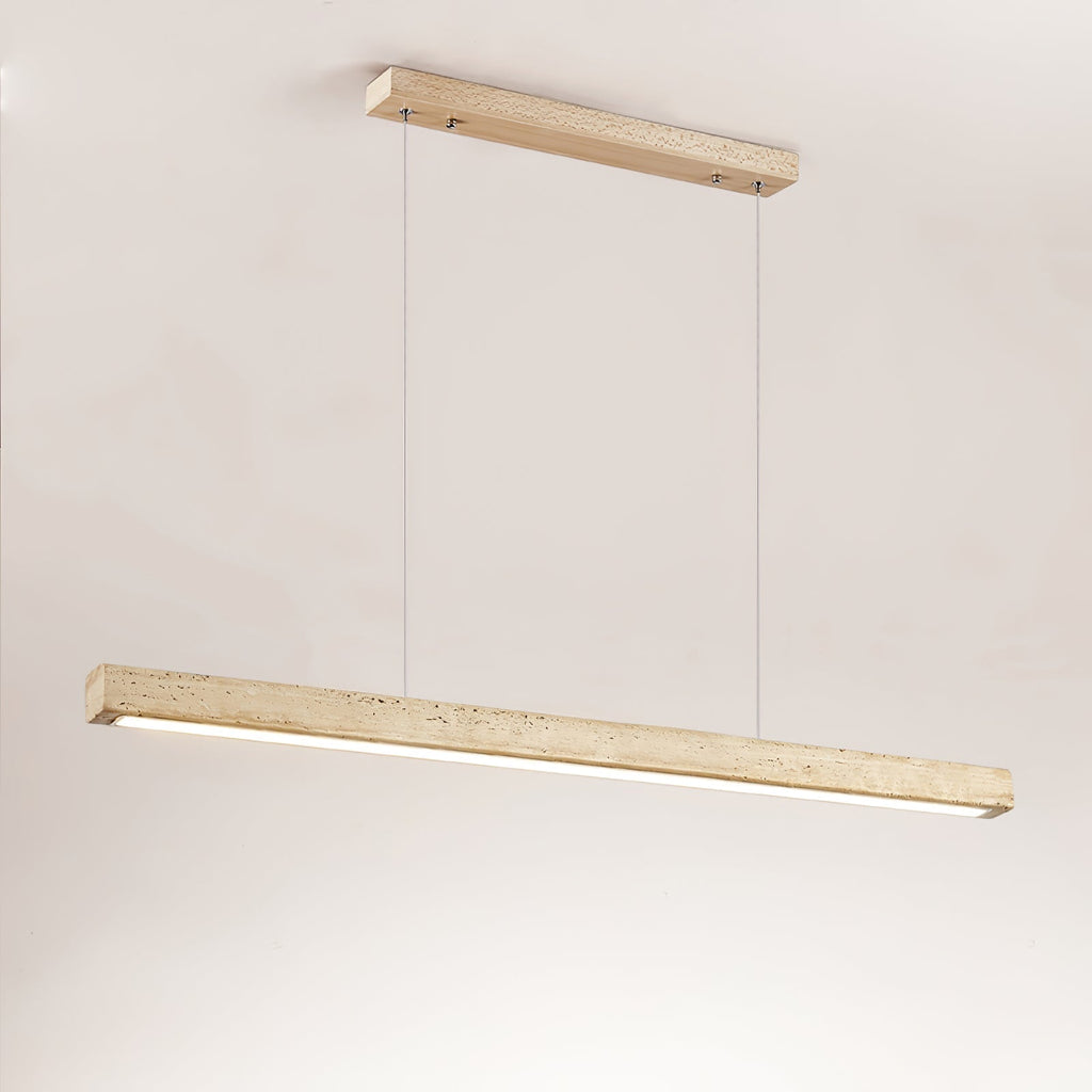 Linea – Suspension linéaire minimaliste en travertin naturel-Galerie Pietra