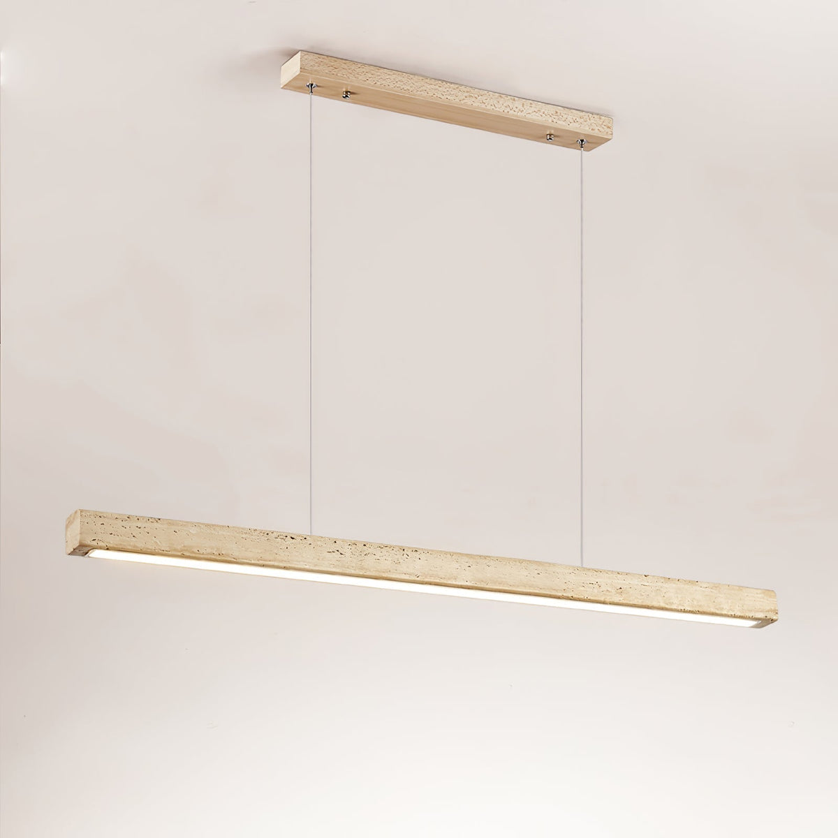 Linea – Suspension linéaire minimaliste en travertin naturel-Galerie Pietra