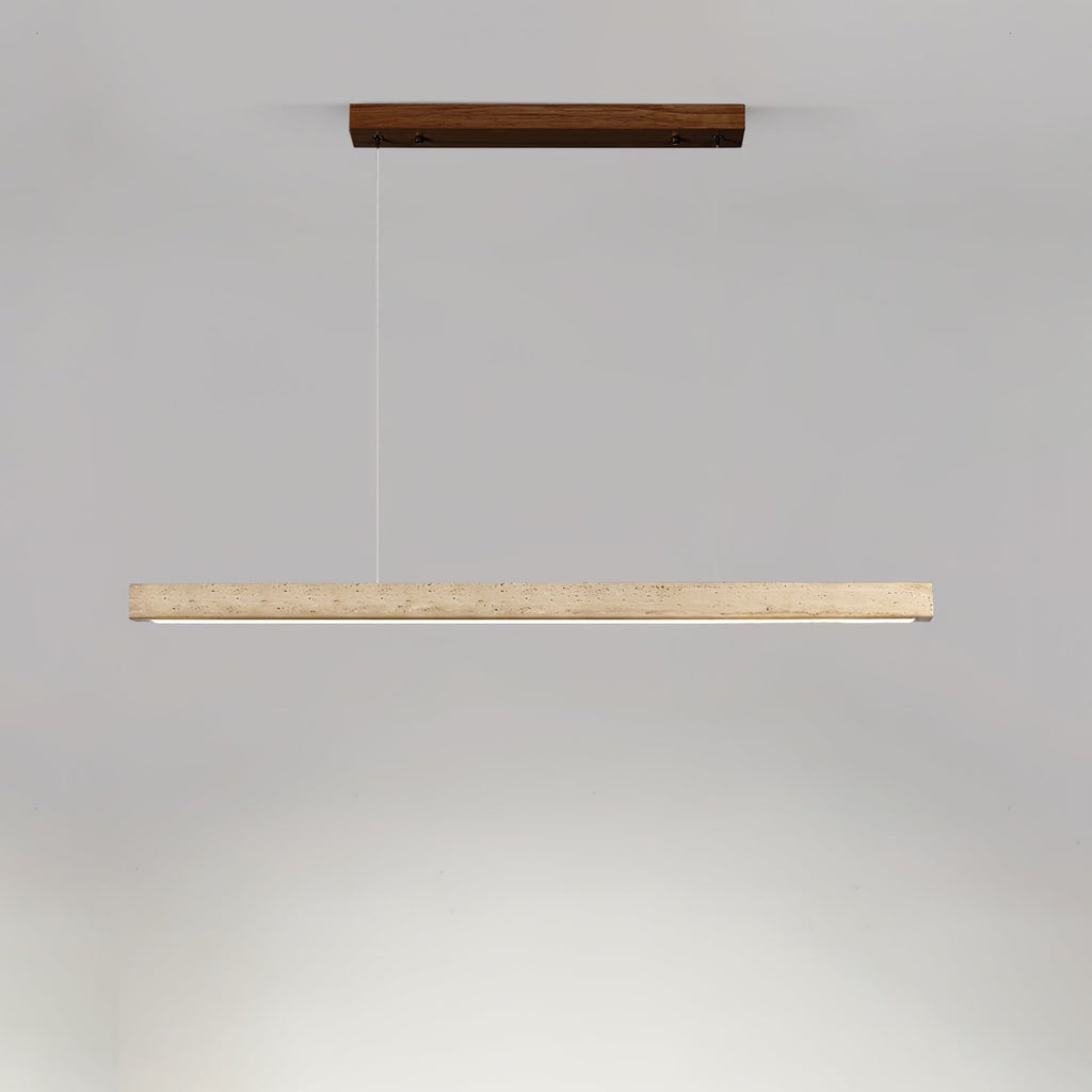 Linea – Suspension linéaire minimaliste en travertin naturel-Galerie Pietra