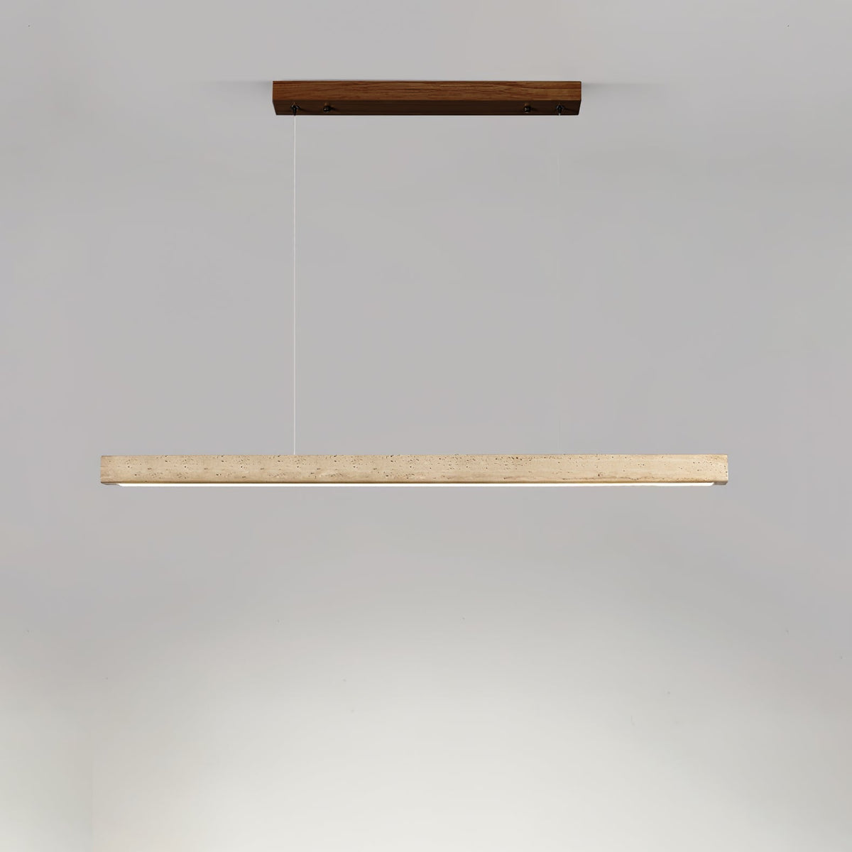 Linea – Suspension linéaire minimaliste en travertin naturel-Galerie Pietra