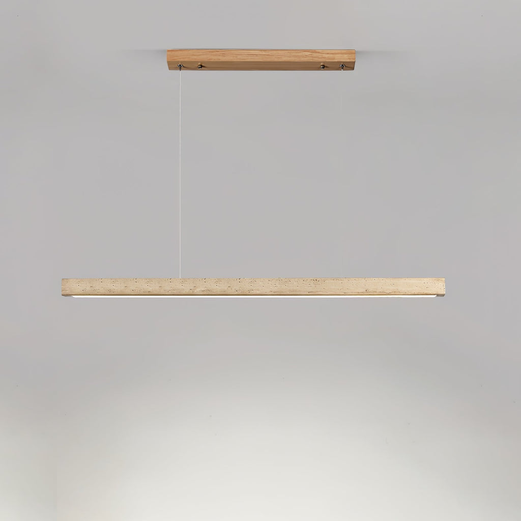 Linea – Suspension linéaire minimaliste en travertin naturel-Galerie Pietra
