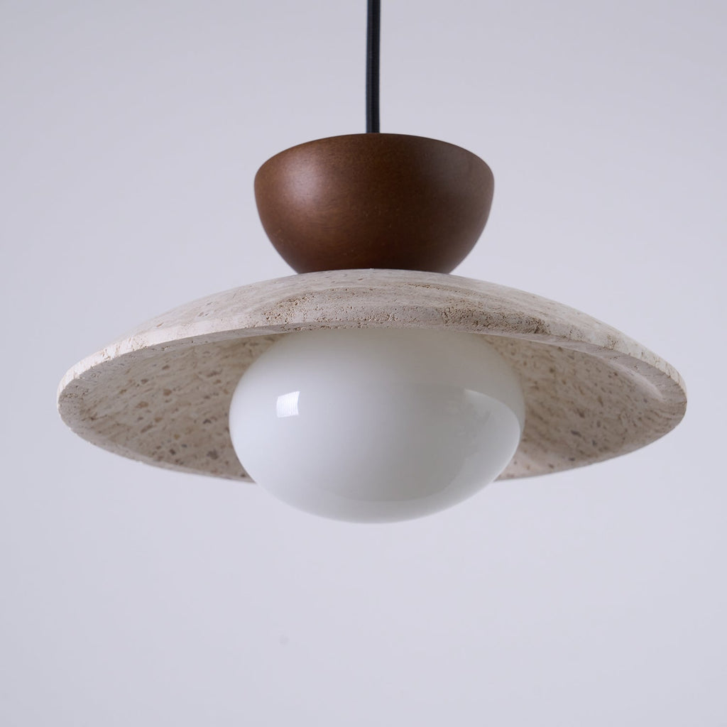 Luma – Suspension en travertin naturel-Galerie Pietra