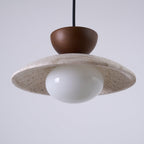 Luma – Suspension en travertin naturel-Galerie Pietra