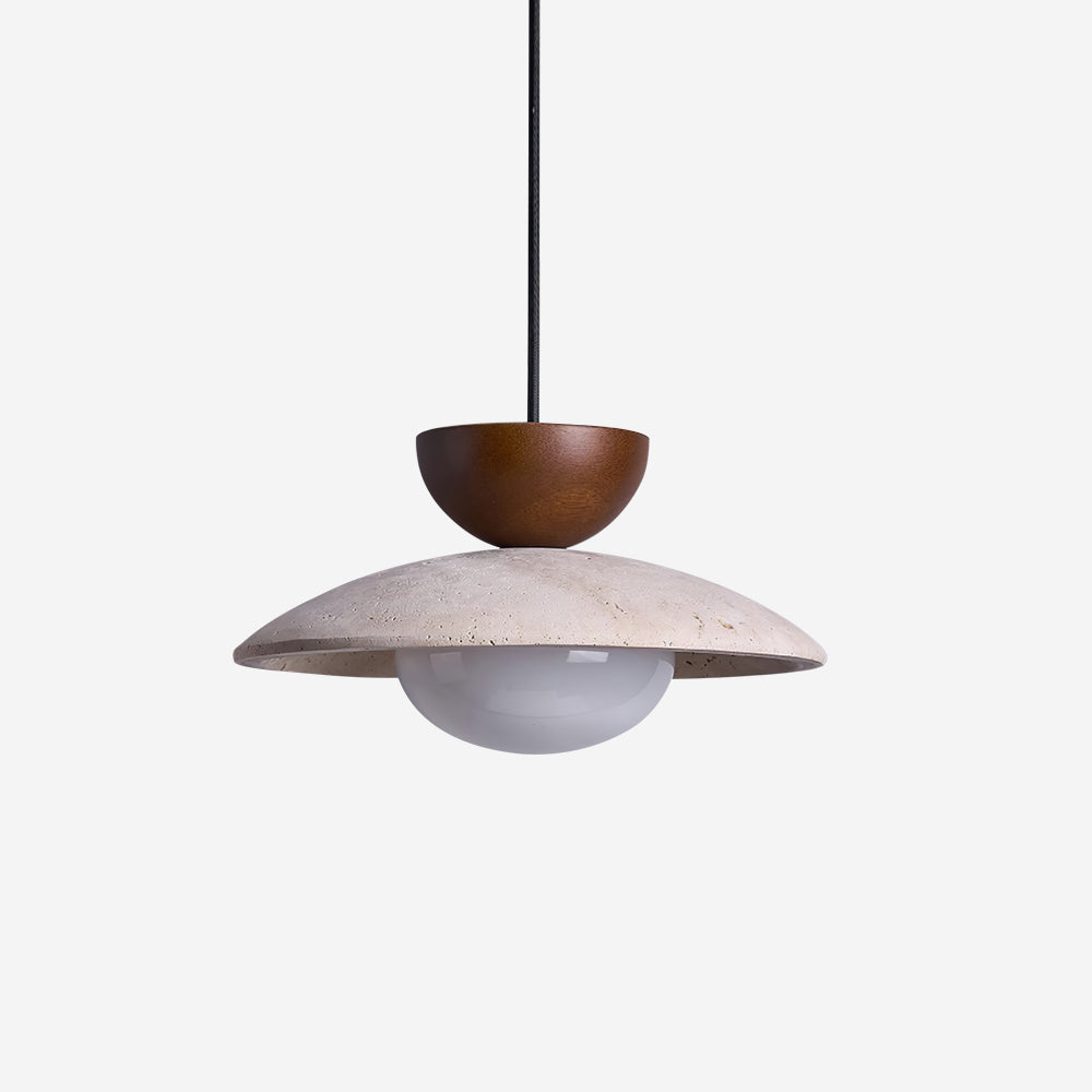 Luma – Suspension en travertin naturel-Galerie Pietra
