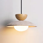 Luma – Suspension en travertin naturel-Galerie Pietra