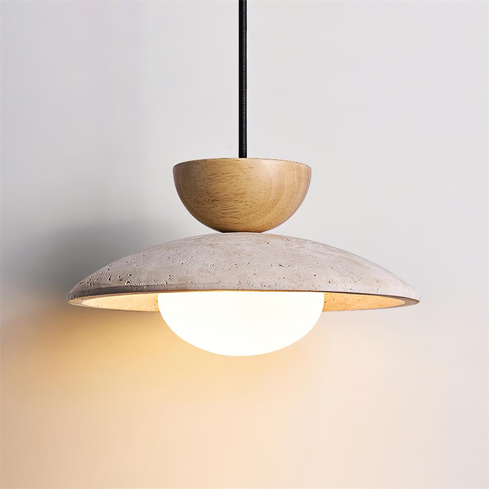 Luma – Suspension en travertin naturel-Galerie Pietra