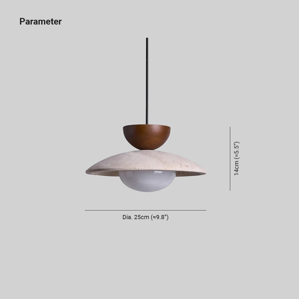 Luma – Suspension en travertin naturel-Galerie Pietra