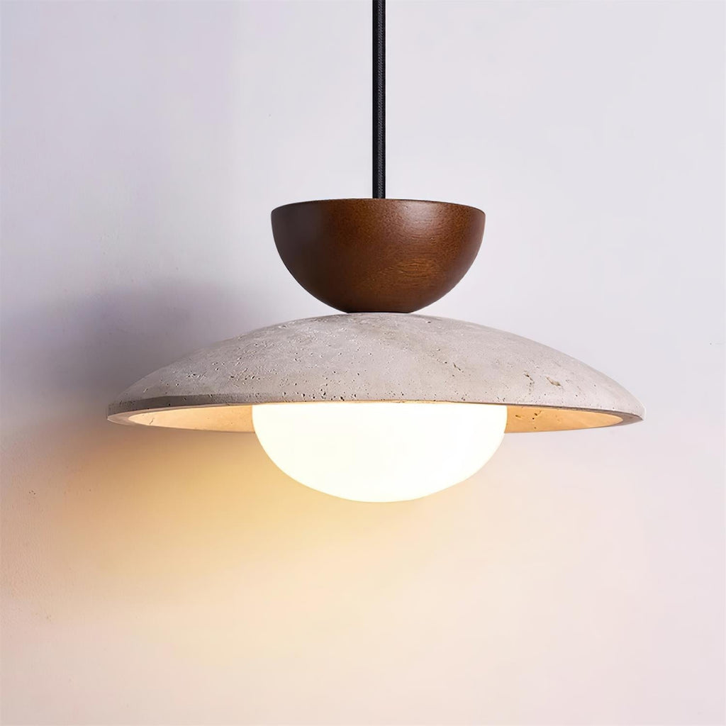 Luma – Suspension en travertin naturel-Galerie Pietra
