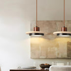Lunéa – Suspension LED en travertin naturel-Galerie Pietra