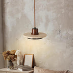 Lunéa – Suspension LED en travertin naturel-Galerie Pietra