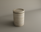 Naxos – Table d’appoint en travertin naturel avec rangement-Galerie Pietra