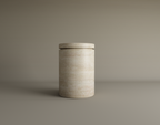 Naxos – Table d’appoint en travertin naturel avec rangement-Galerie Pietra