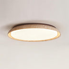 Néa – Plafonnier rond minimaliste en travertin naturel-Galerie Pietra
