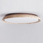 Néa – Plafonnier rond minimaliste en travertin naturel-Galerie Pietra
