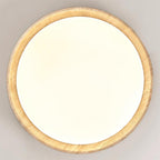 Néa – Plafonnier rond minimaliste en travertin naturel-Galerie Pietra