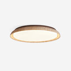 Néa – Plafonnier rond minimaliste en travertin naturel-Galerie Pietra