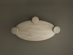 Nerava – Table basse elliptique en travertin naturel avec base cylindrique-Galerie Pietra