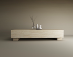 Nexa – Table basse rectangulaire en travertin naturel avec base dissimulée-Galerie Pietra
