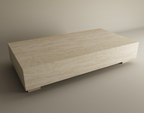 Nexa – Table basse rectangulaire en travertin naturel avec base dissimulée-Galerie Pietra