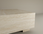 Nexa – Table basse rectangulaire en travertin naturel avec base dissimulée-Galerie Pietra