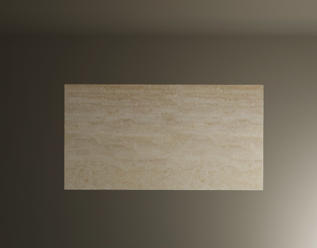 Nexa – Table basse rectangulaire en travertin naturel avec base dissimulée-Galerie Pietra