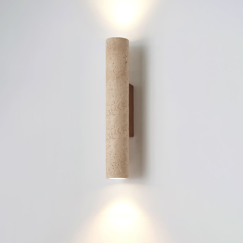Nilo – Applique murale cylindrique fine en travertin naturel-Galerie Pietra