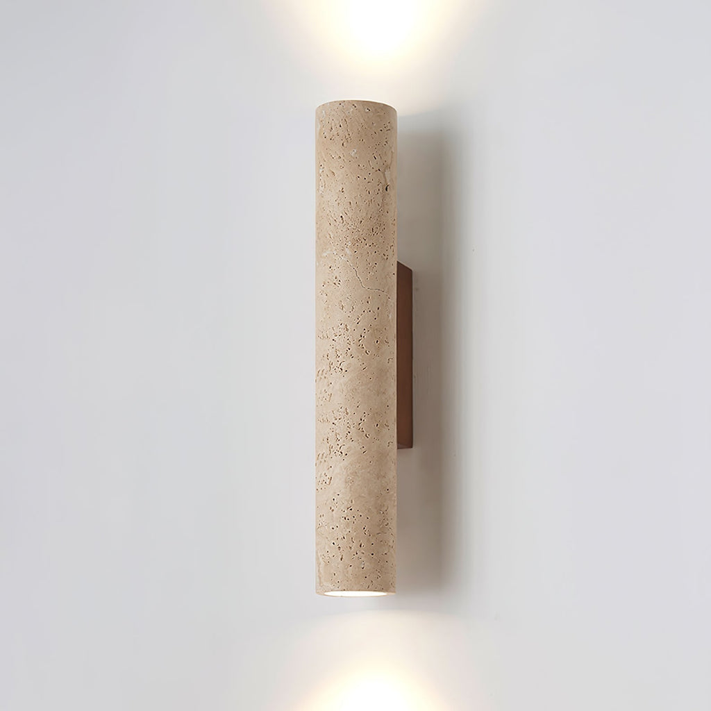Nilo – Applique murale cylindrique fine en travertin naturel-Galerie Pietra