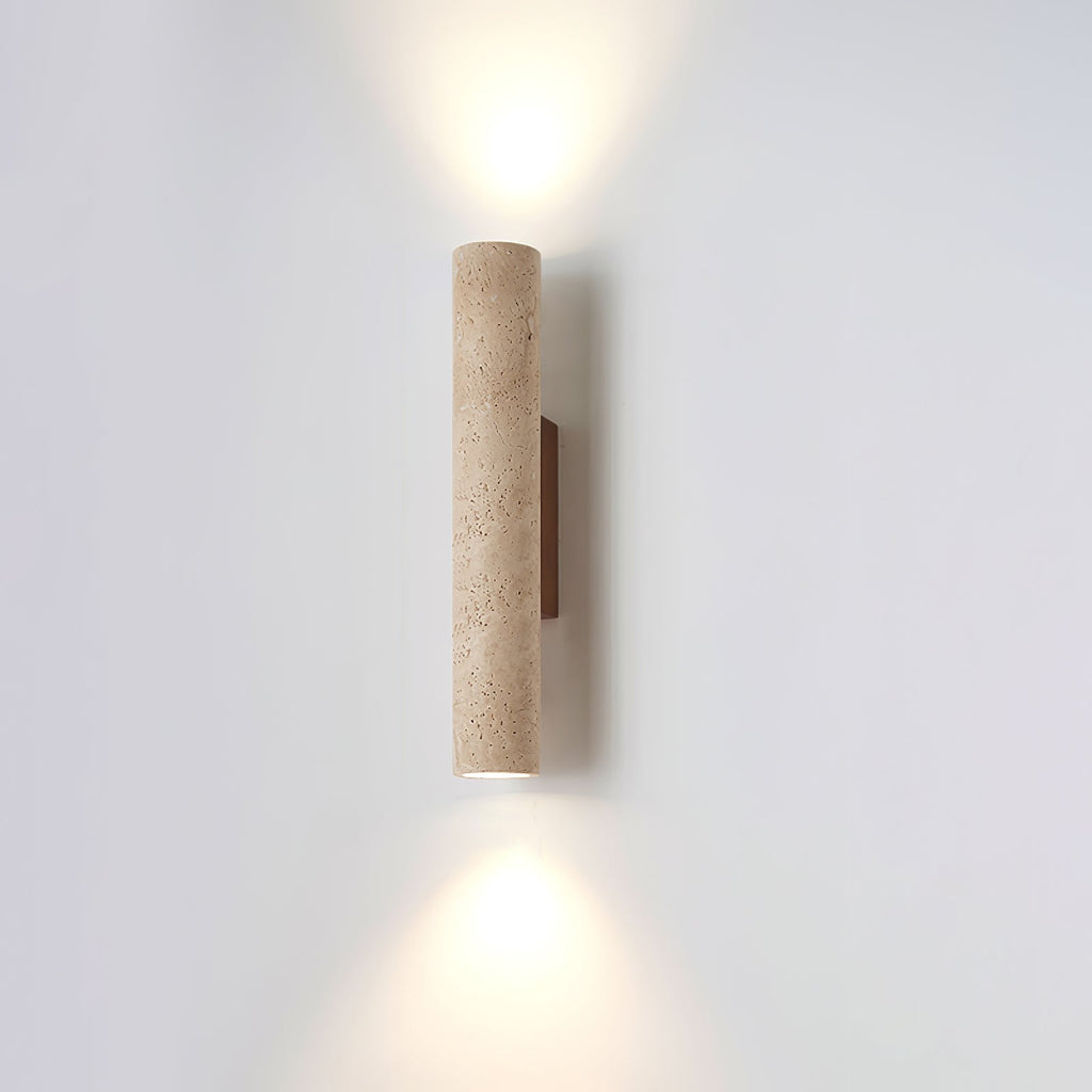 Nilo – Applique murale cylindrique fine en travertin naturel-Galerie Pietra