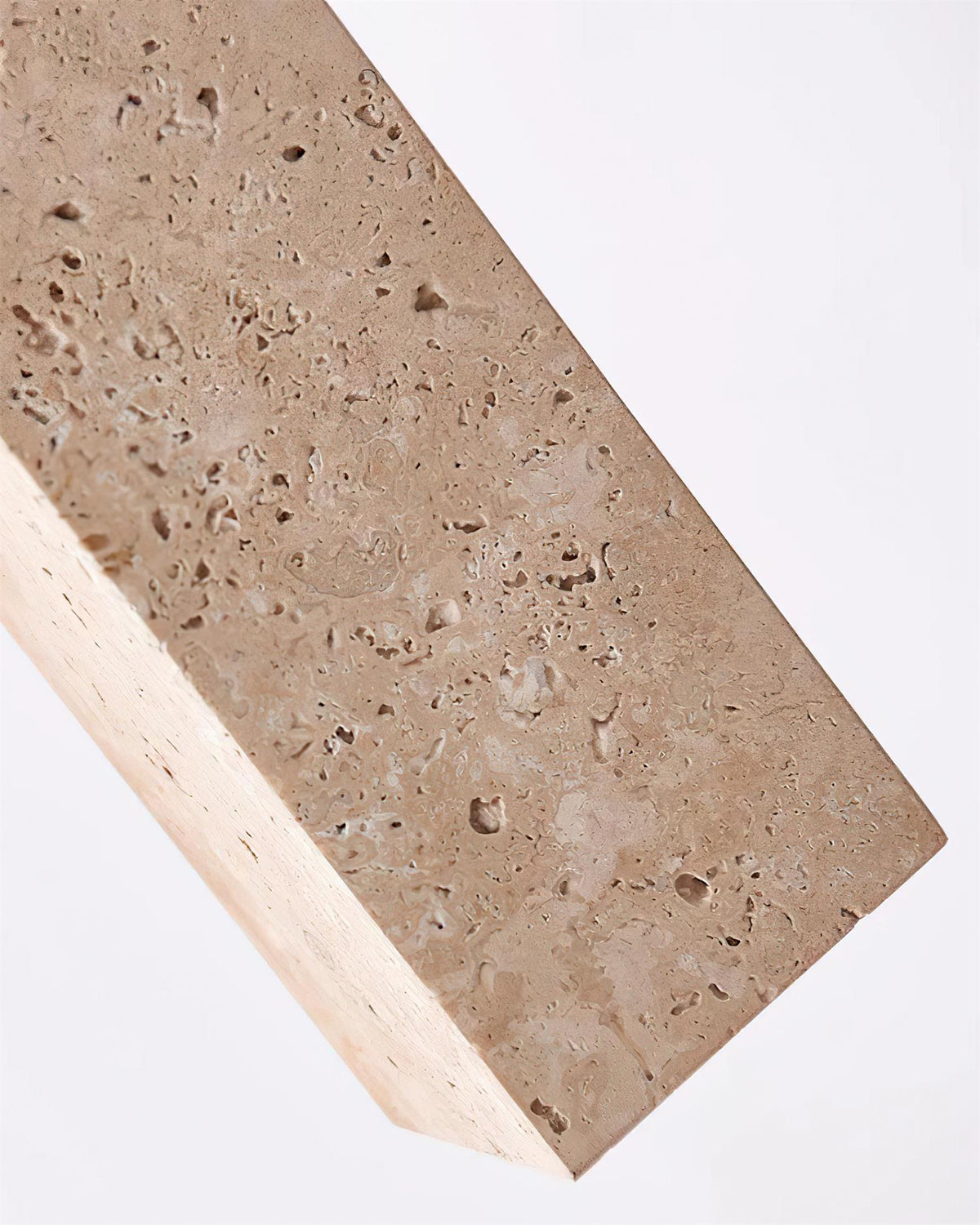 Nordia – Suspension géométrique en bois et travertin naturel-Galerie Pietra