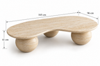 Ondara – Table basse ondulée en travertin naturel avec bases sphériques-Galerie Pietra