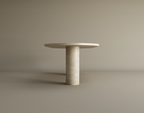 Orbis – Table basse ovale en travertin naturel avec base cylindrique-Galerie Pietra