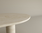 Orbis – Table basse ovale en travertin naturel avec base cylindrique-Galerie Pietra
