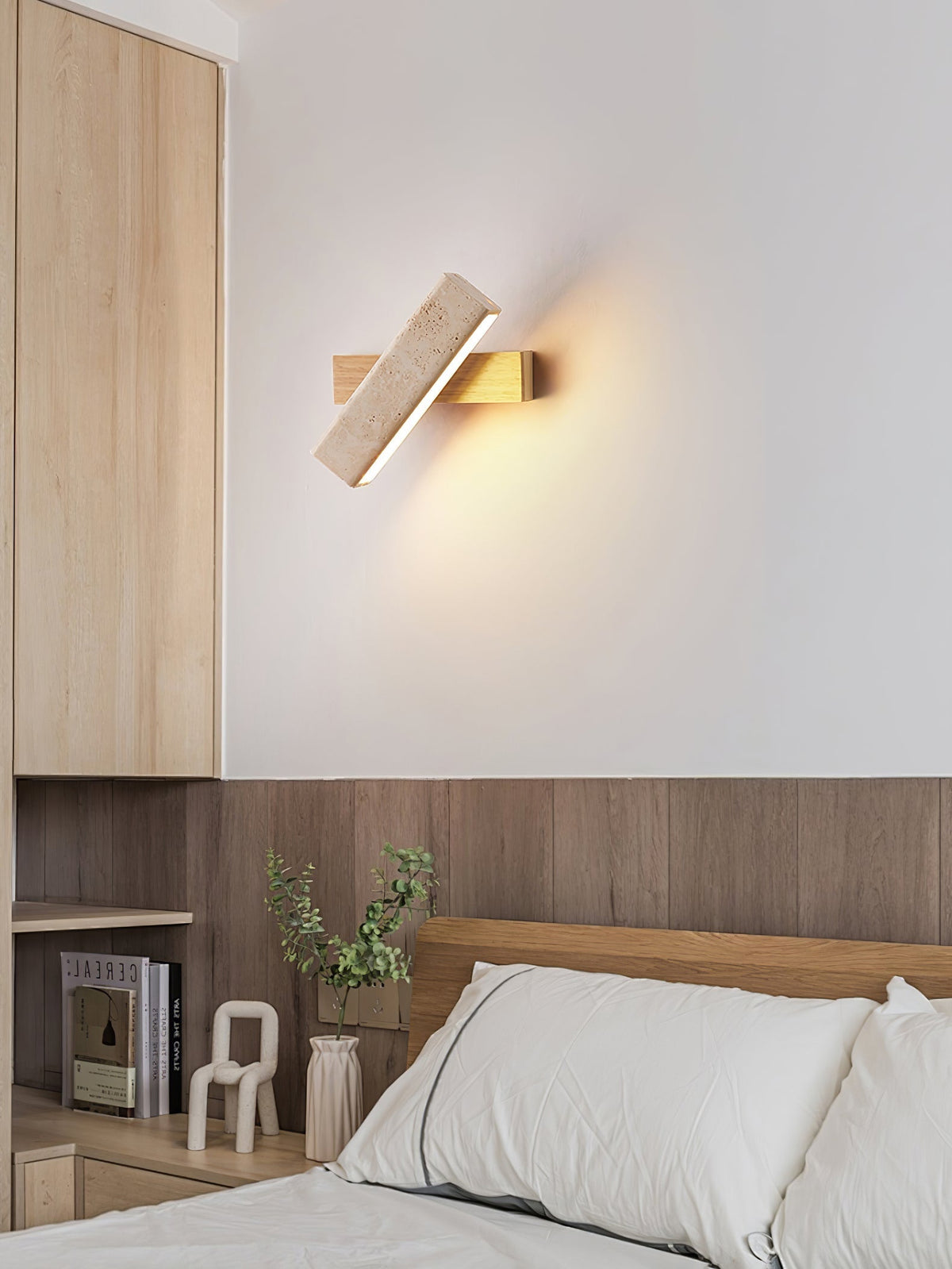 Recta – Applique murale rectangulaire en travertin naturel-Galerie Pietra