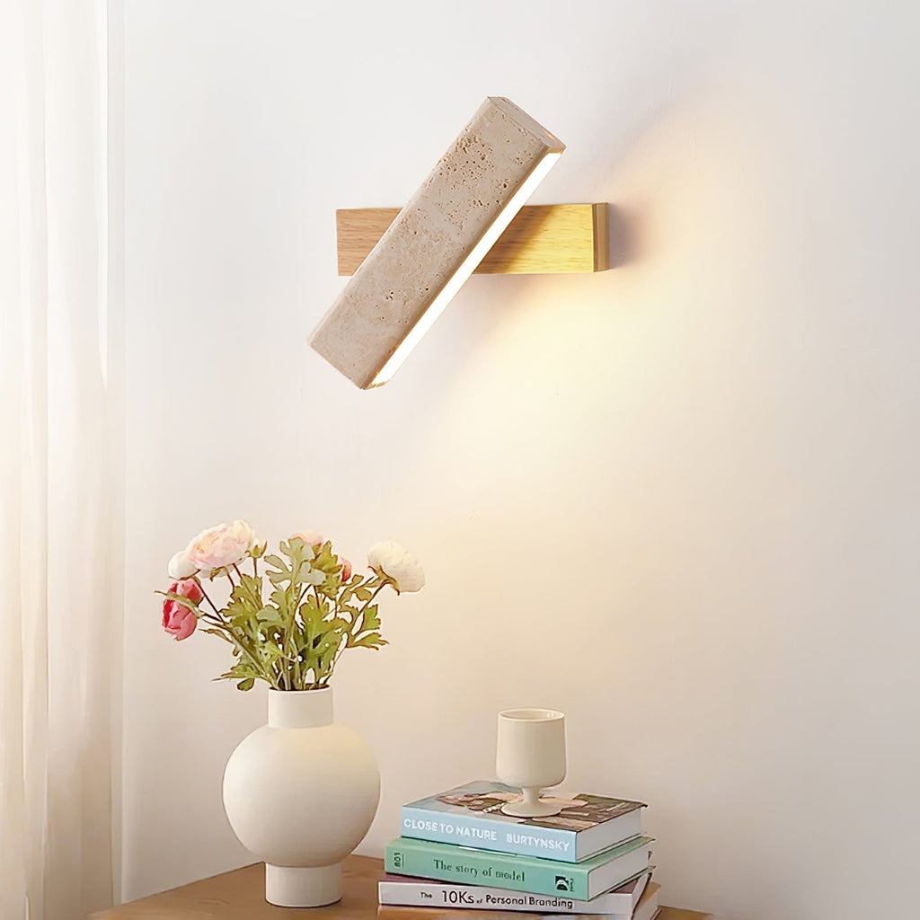 Recta – Applique murale rectangulaire en travertin naturel-Galerie Pietra