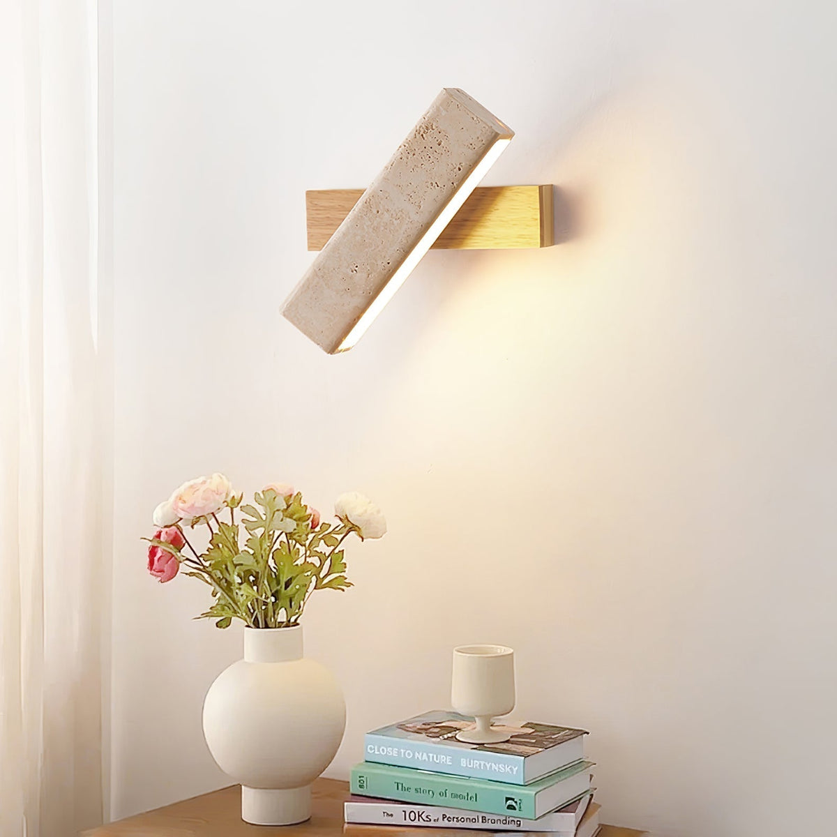 Recta – Applique murale rectangulaire en travertin naturel-Galerie Pietra