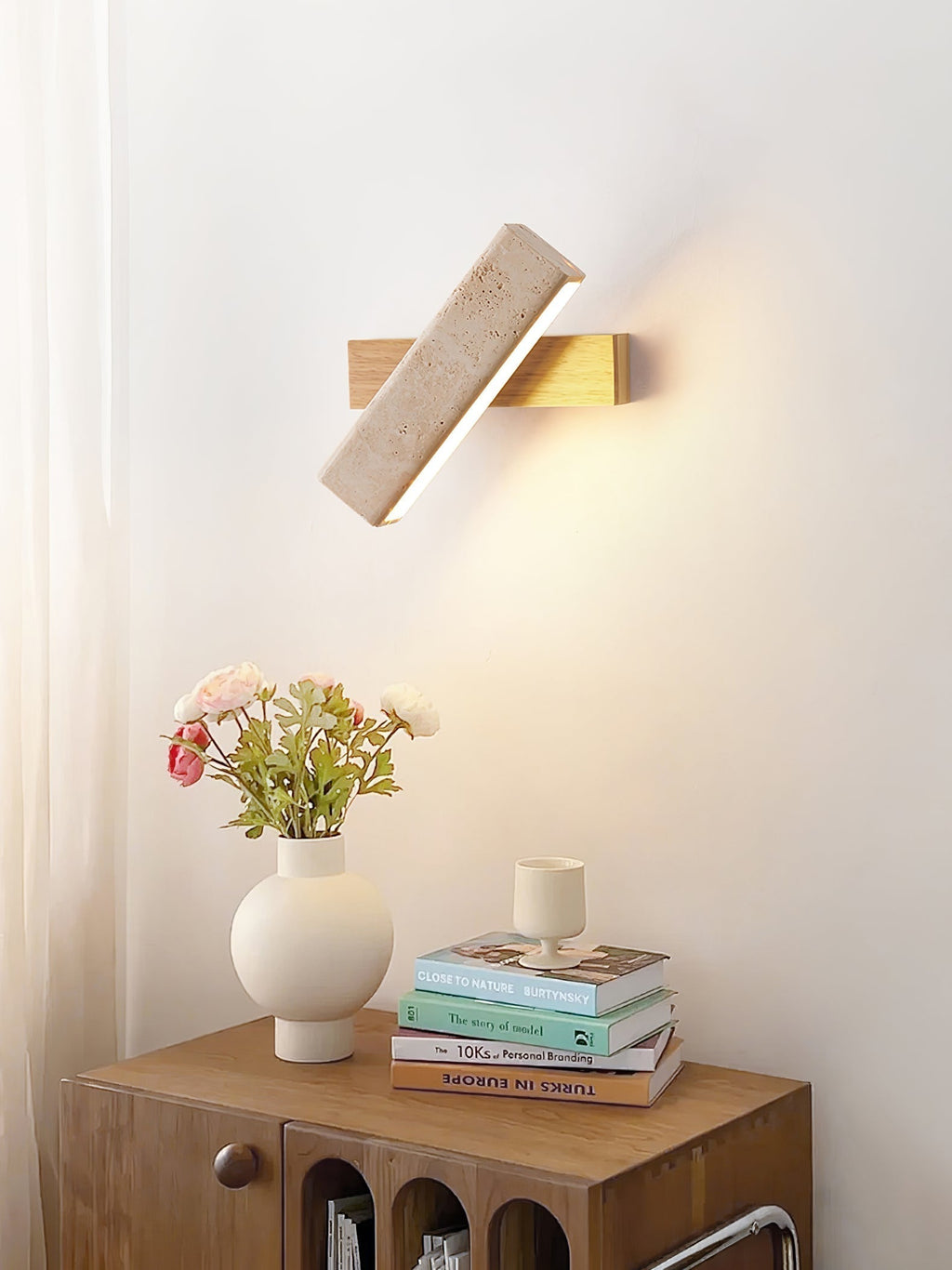 Recta – Applique murale rectangulaire en travertin naturel-Galerie Pietra