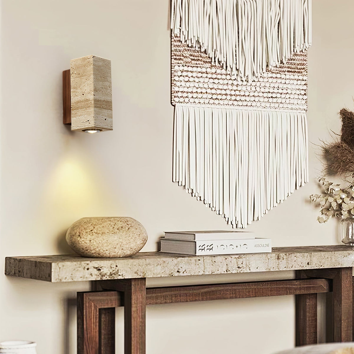 Rovia – Applique murale rectangulaire en travertin naturel-Galerie Pietra
