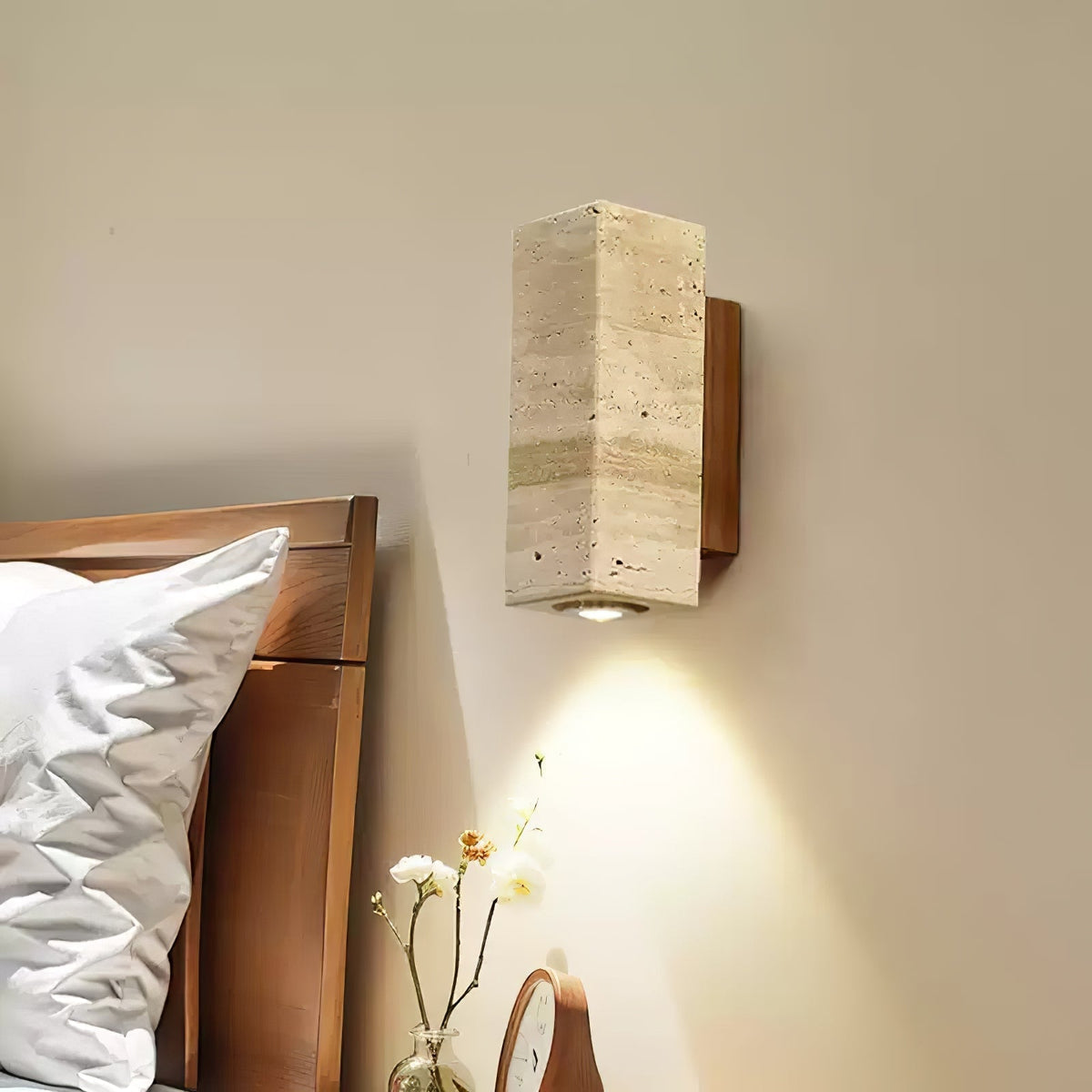 Rovia – Applique murale rectangulaire en travertin naturel-Galerie Pietra