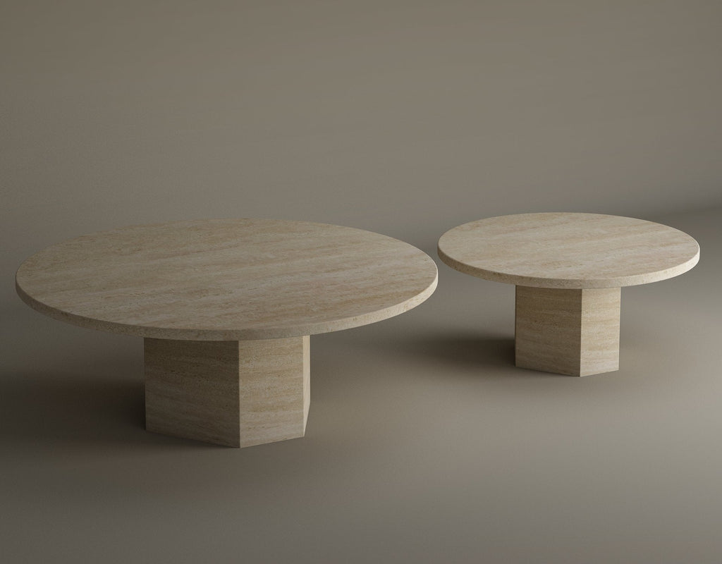 Sahara – Table basse sculpturale en travertin naturel finition mate-Galerie Pietra