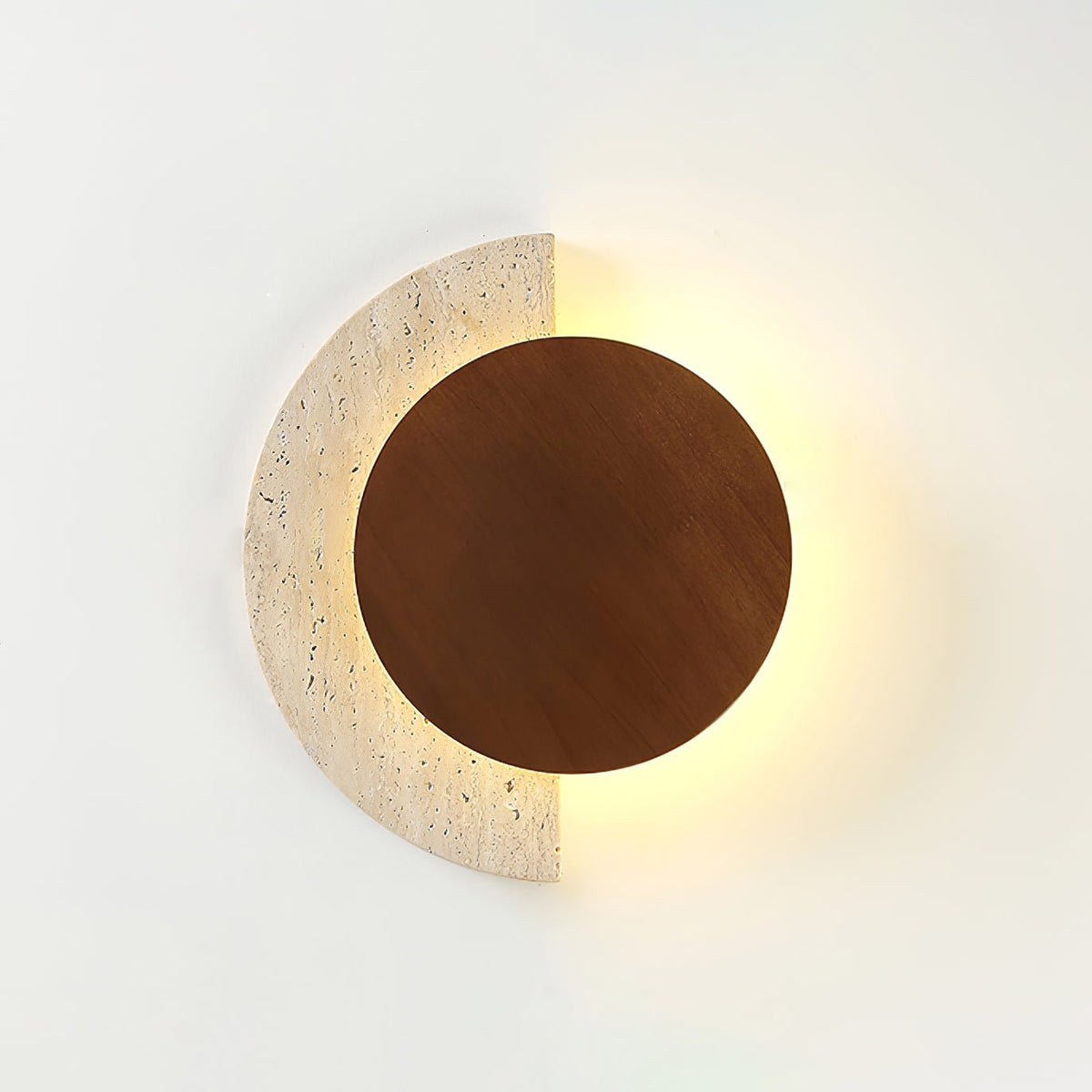 Selene – Applique murale demi-lune en travertin naturel-Galerie Pietra