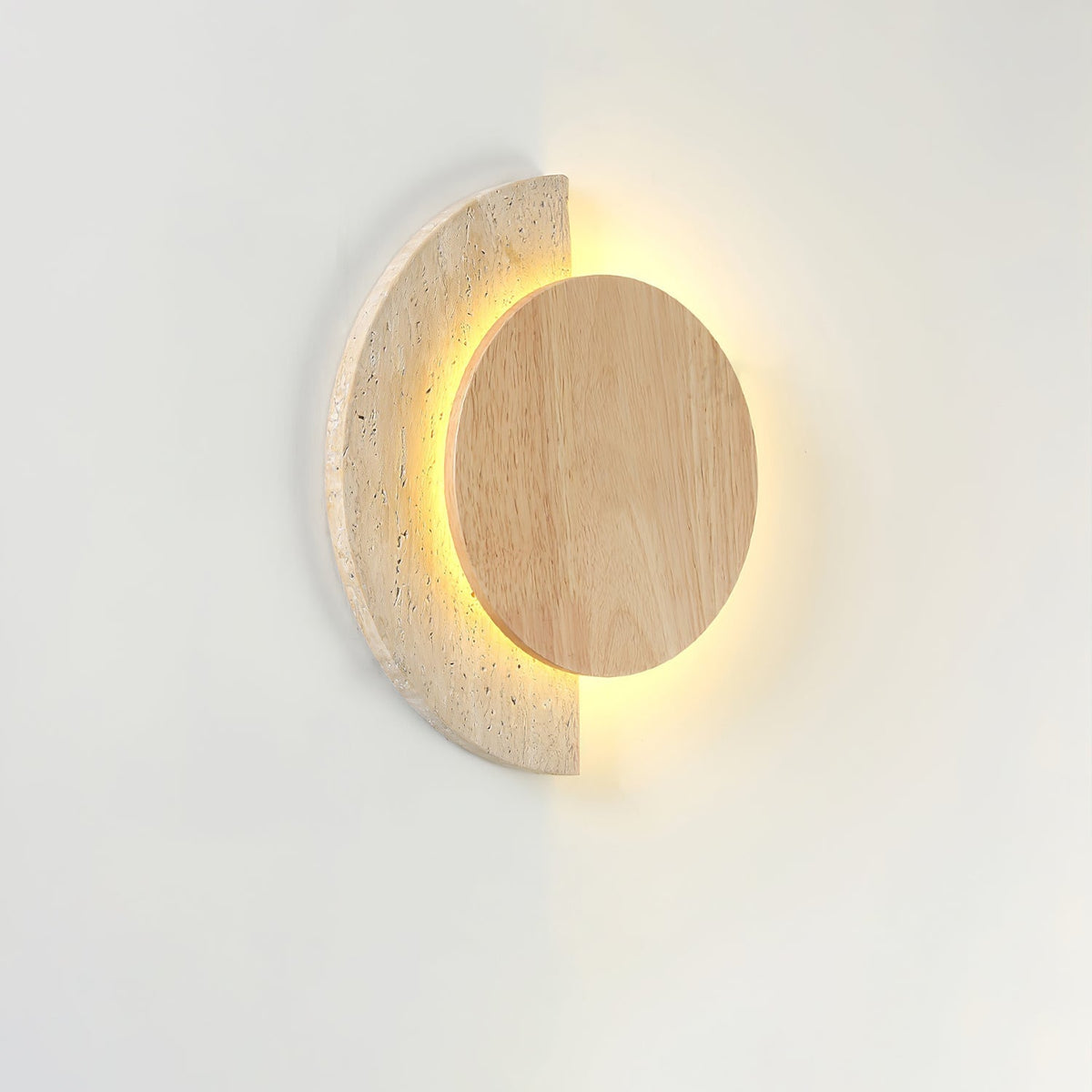 Selene – Applique murale demi-lune en travertin naturel-Galerie Pietra