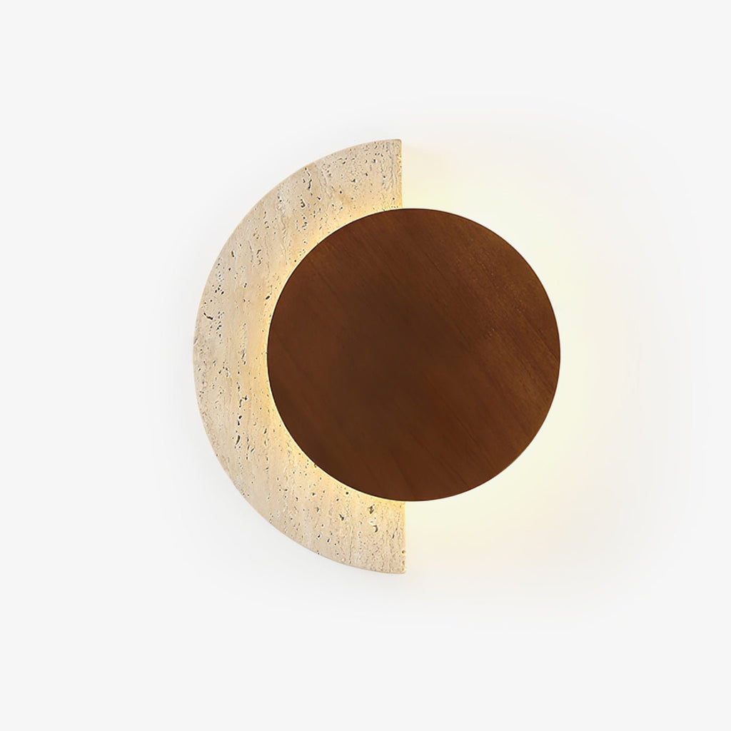 Selene – Applique murale demi-lune en travertin naturel-Galerie Pietra