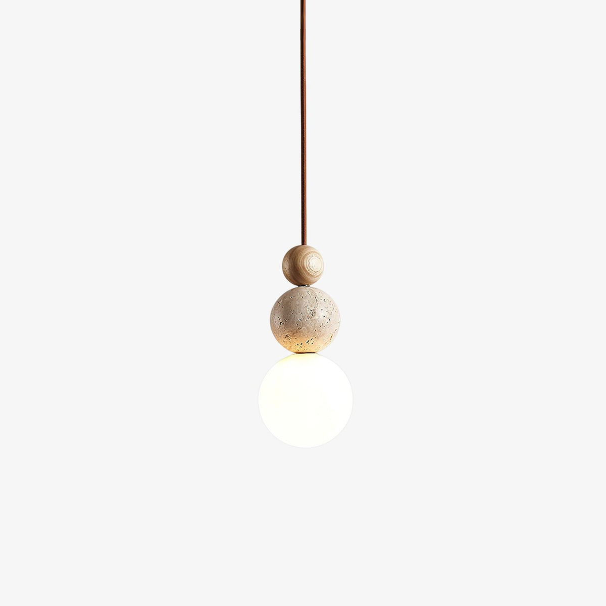 Sphera – Suspension sphérique en travertin naturel-Galerie Pietra