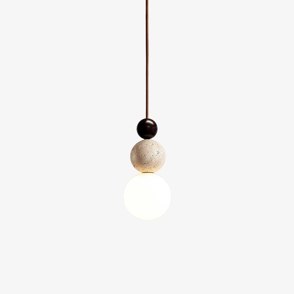 Sphera – Suspension sphérique en travertin naturel-Galerie Pietra