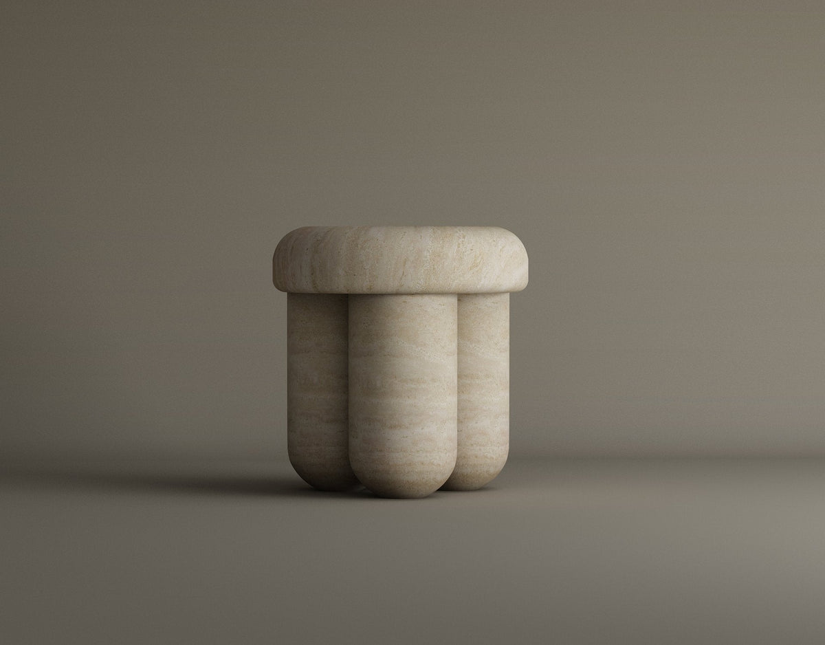 Table d’appoint Travertine Elegance – Pierre naturelle-Galerie Pietra