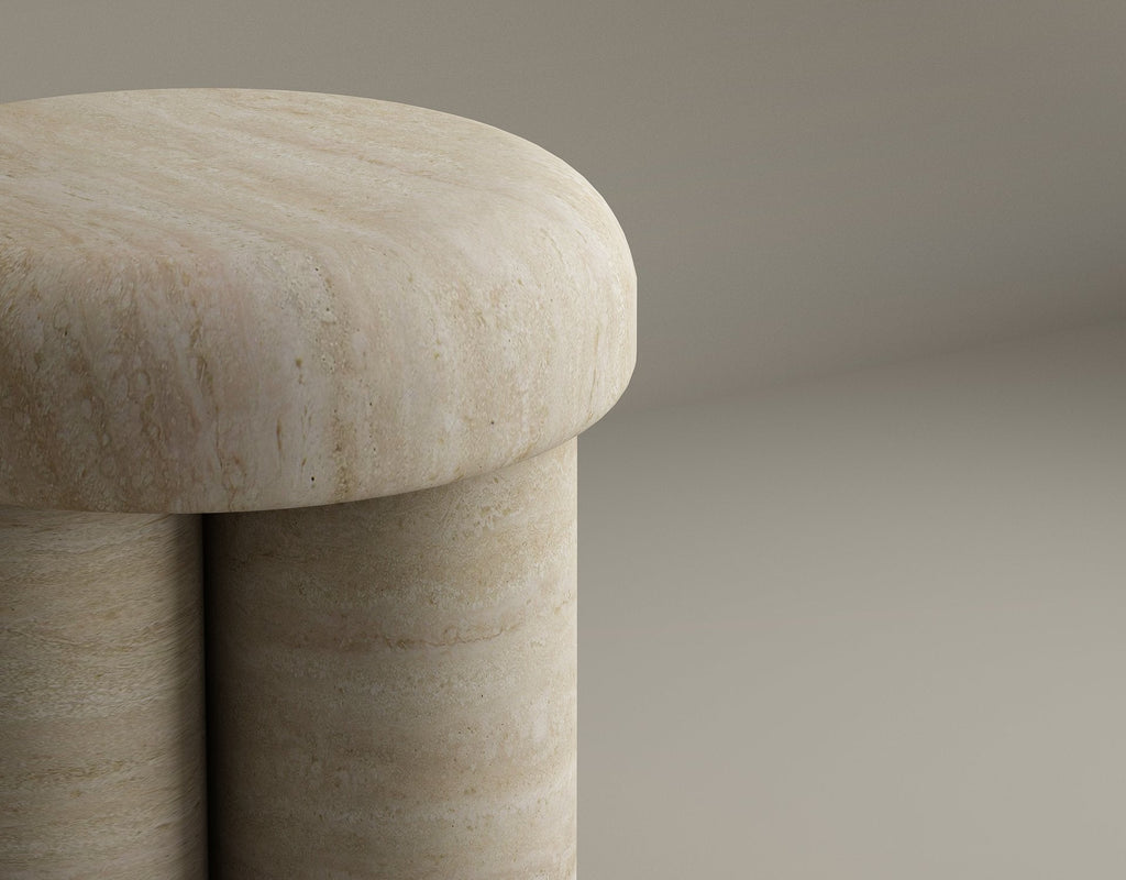 Table d’appoint Travertine Elegance – Pierre naturelle-Galerie Pietra