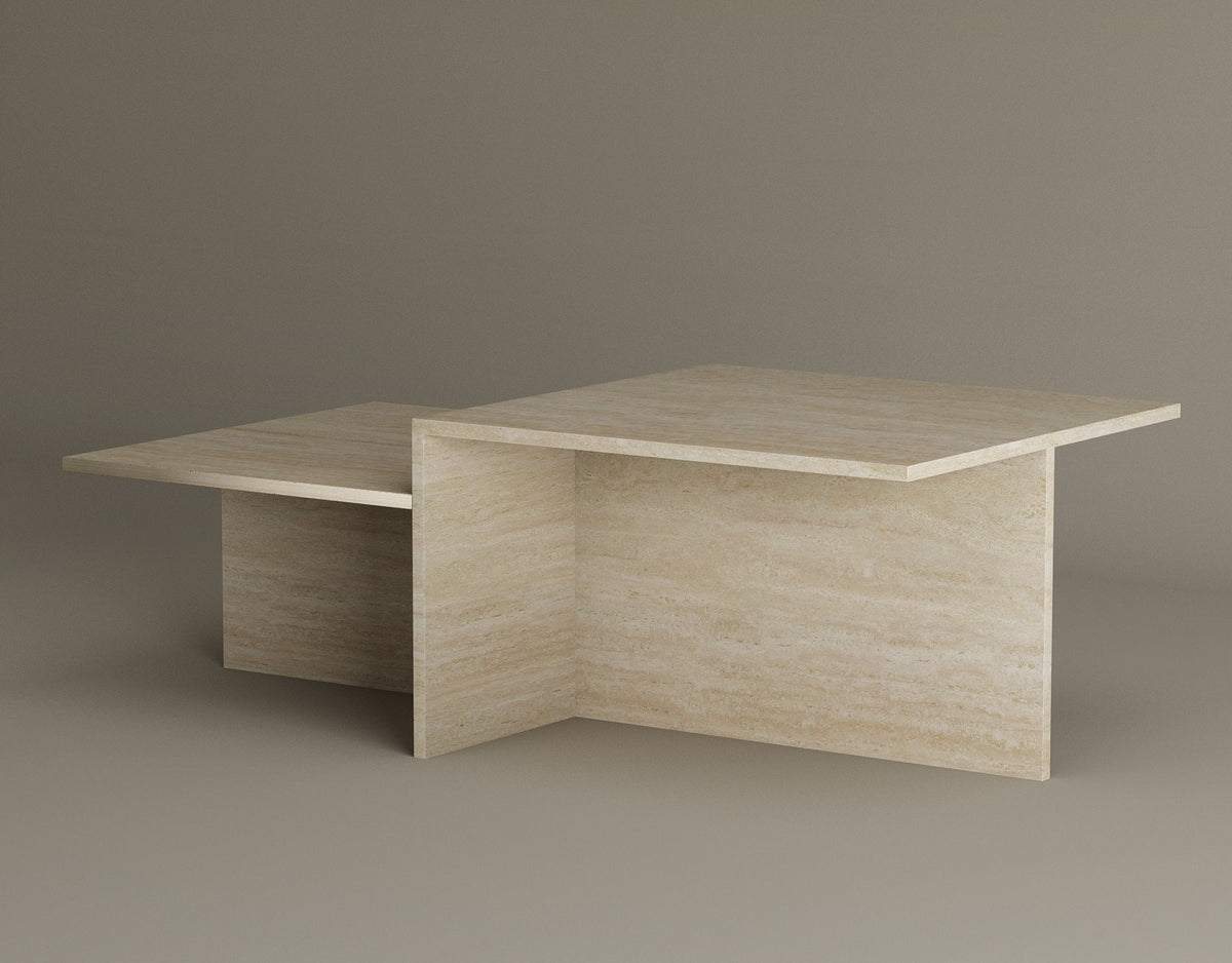 Terra – Table basse en travertin naturel au design durable-Galerie Pietra