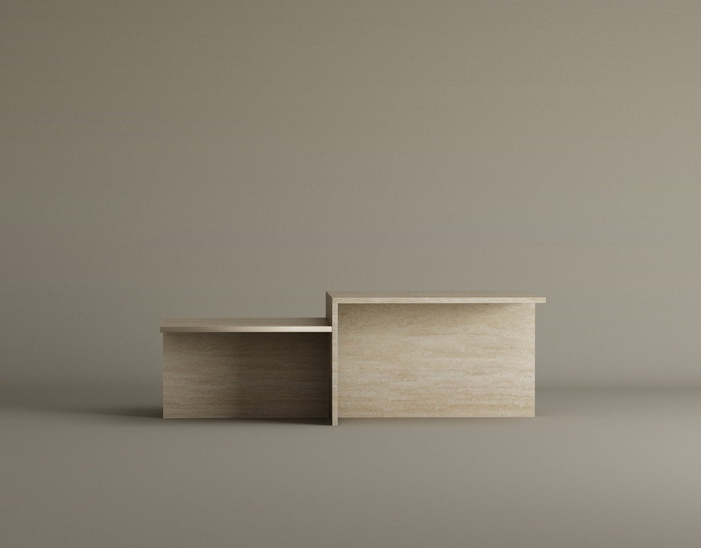 Terra – Table basse en travertin naturel au design durable-Galerie Pietra